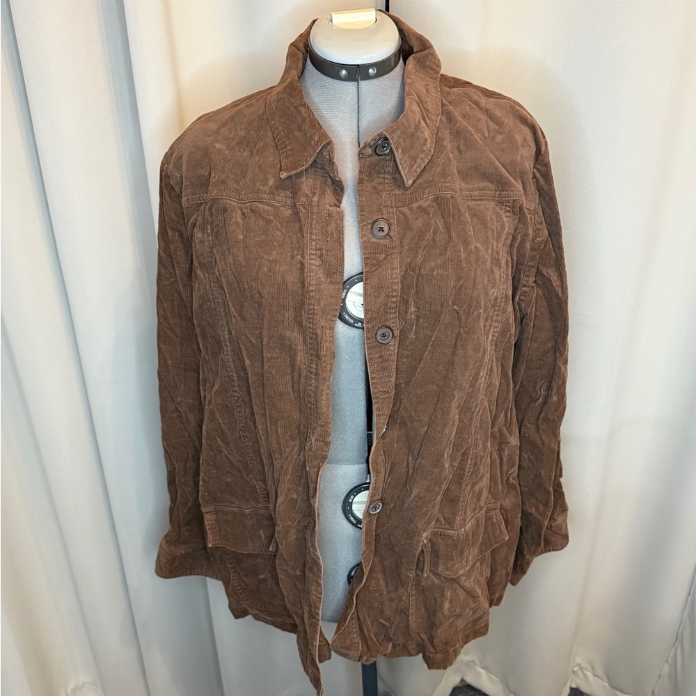 Lands End Corduroy Button Up Jacket